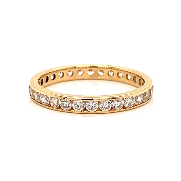 Channel Set White Topaz Full Eternity Ring