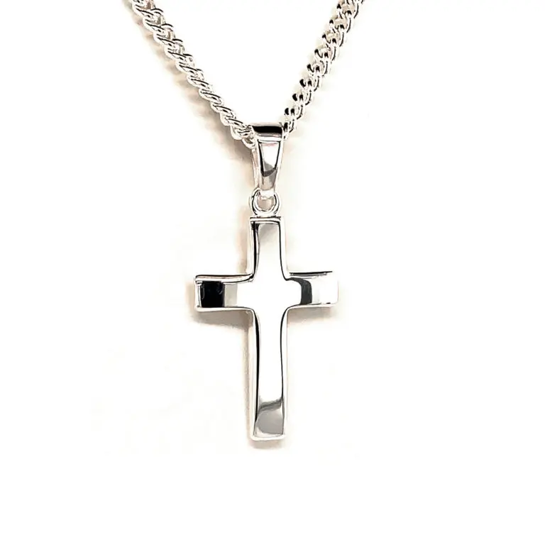 Traditional Small Silver Cross and Chain