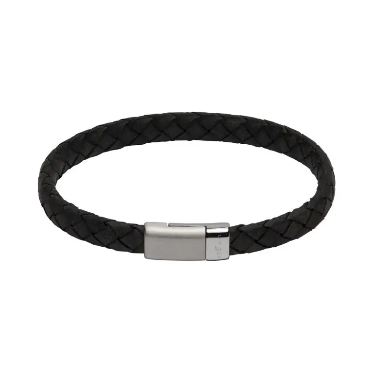 Unique Black Leather Bracelet