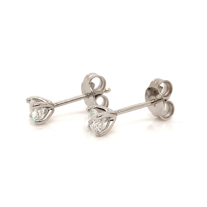 0.50 Carat White Gold Diamond Studs - Image 2