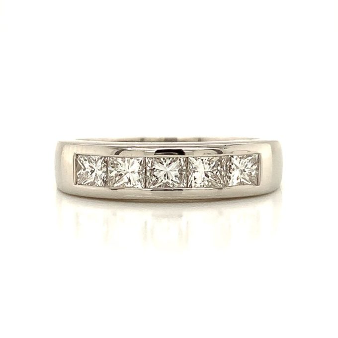 Platinum and Diamond Five Stone Eternity Ring