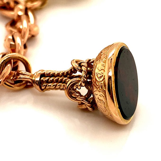 Antique Gold Bracelet decorated with Fobs - Image 5