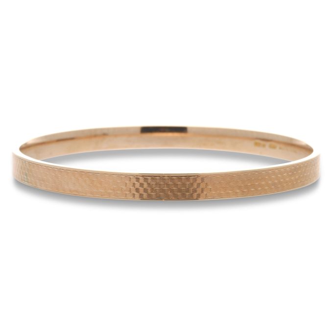 9 Carat Rolled Rose Gold Bangle