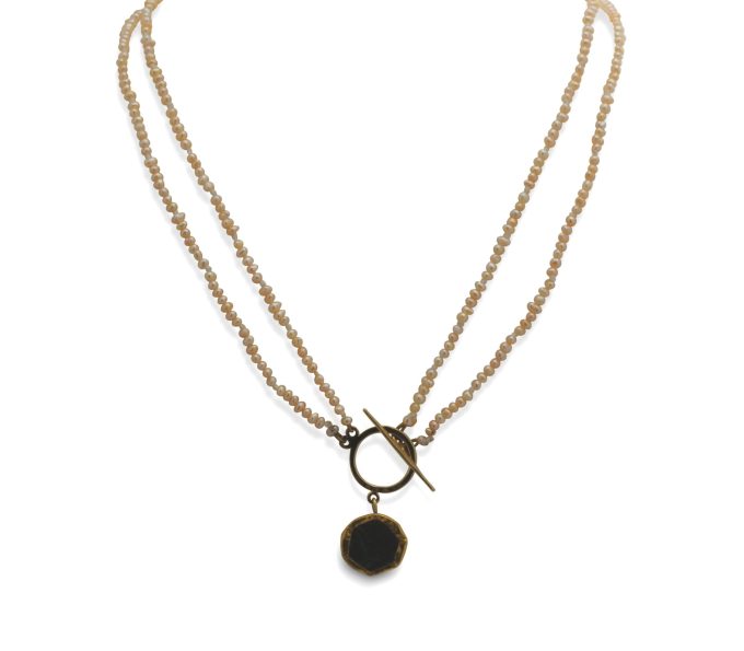 Seed Pearl Coin Necklace