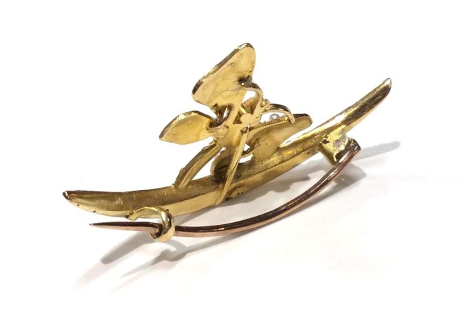 Antique Turquoise Butterfly Brooch - Image 2