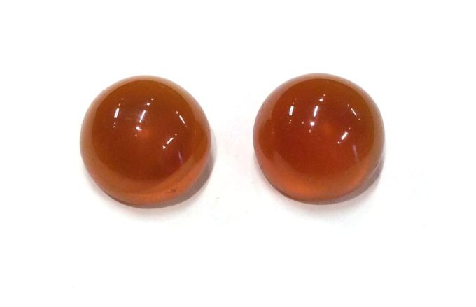 Carnelian and Gold Stud Earrings