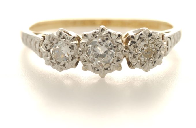 Three Stone Diamond Illusion Set Ring