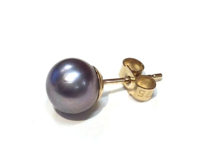 9ct Black Pearl Stud Earrings - Image 2