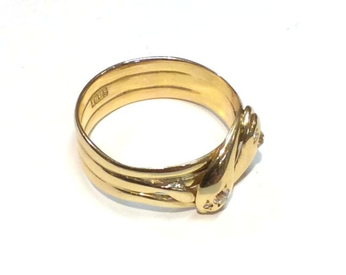 18ct Gold Snake Ring - Image 2
