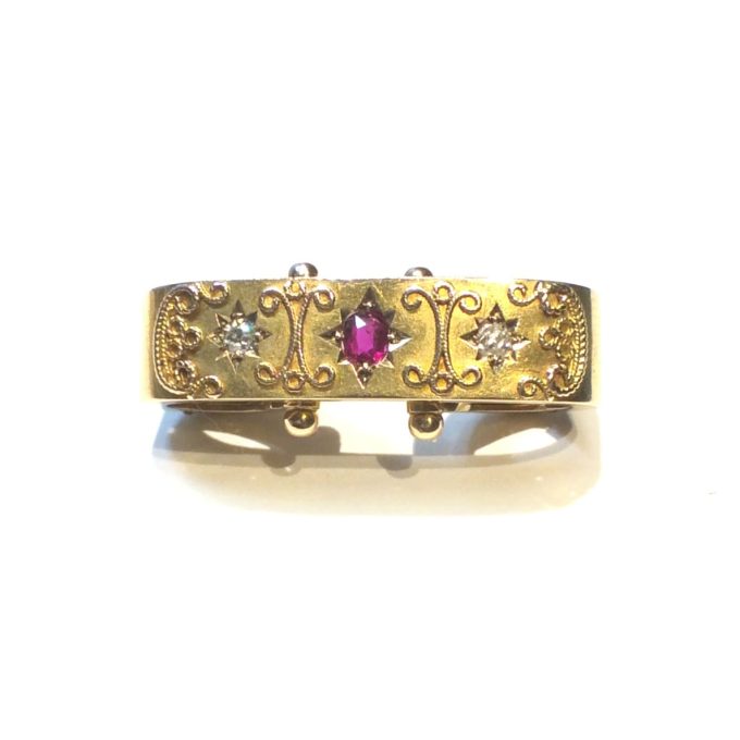 Victorian Ruby Scarf Ring