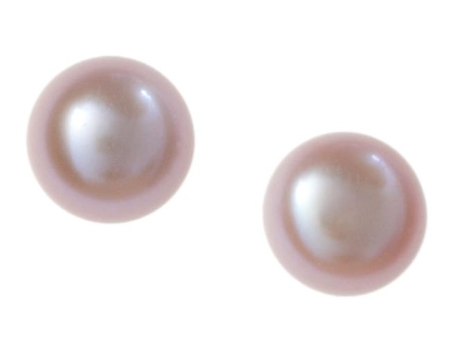 Jersey Pearl Medium Purple Pearl Stud Earrings
