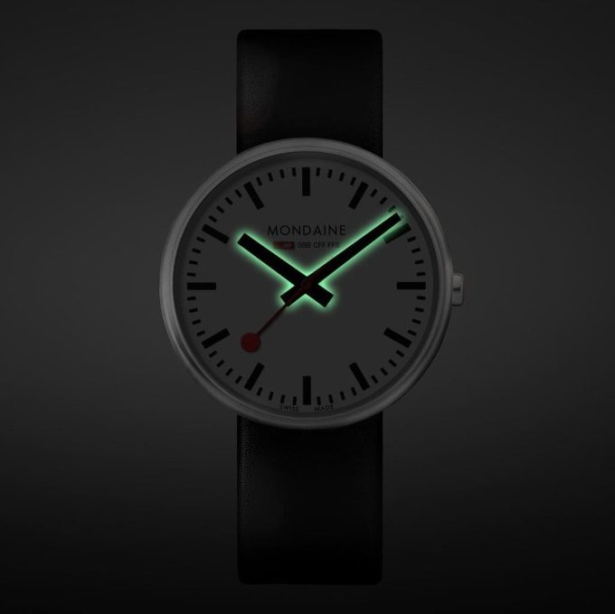 Mondaine Mini Giant Red Strap Watch - Image 3