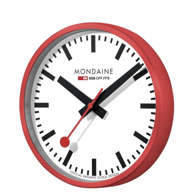 Mondaine Red Wall Clock 25cm - Image 3