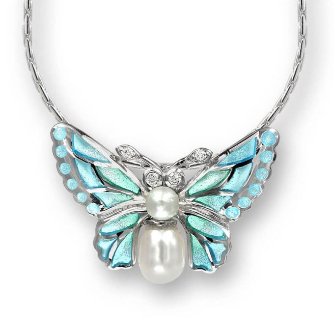 Nicole Barr Blue Butterfly Necklace