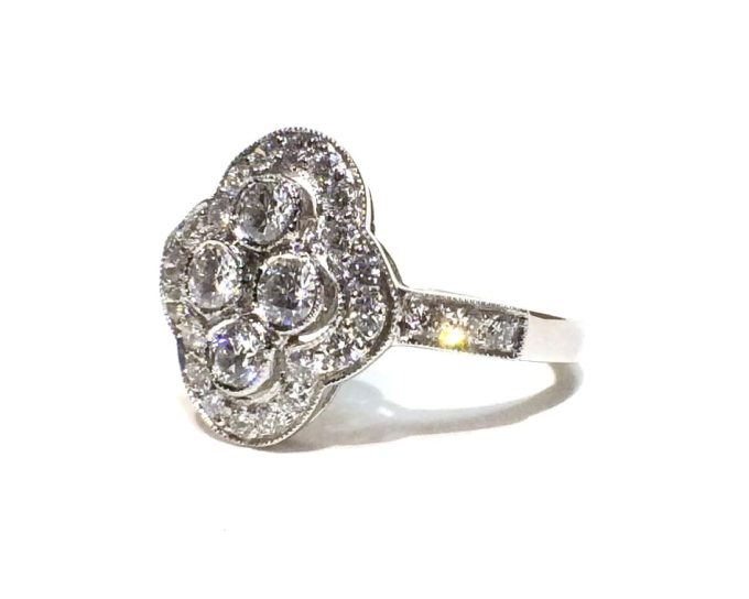 Vintage Style Diamond Dress Ring - Image 2