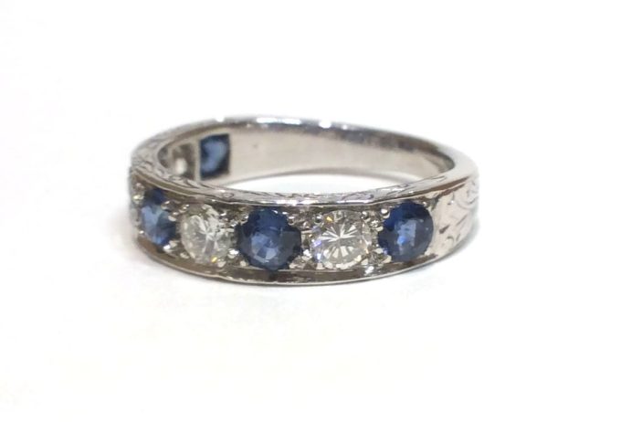 Vintage Sapphire and Diamond Eternity Ring - Image 2