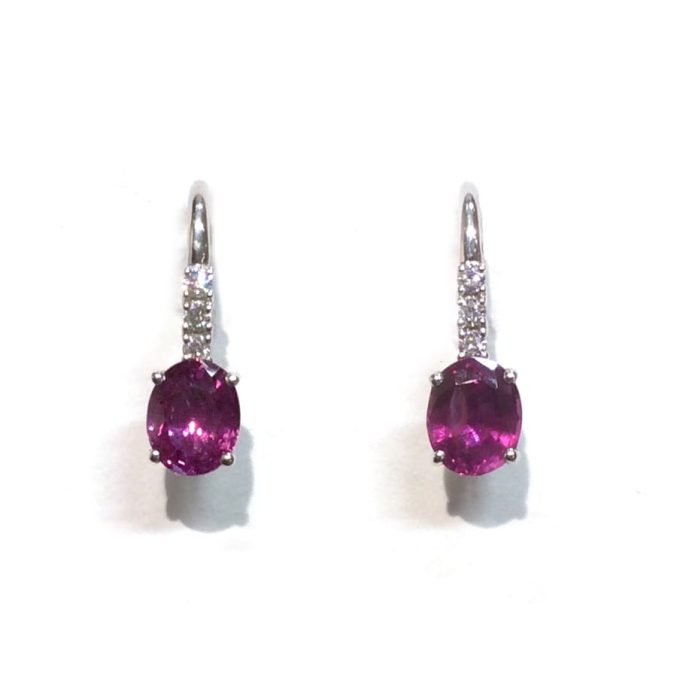 Ruby and Diamond Drop Earrings