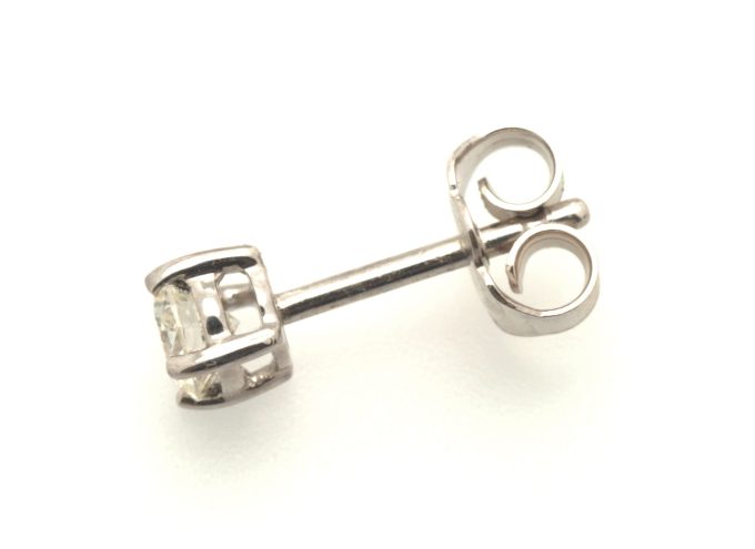 Classic Diamond Stud Earrings in White Gold - Image 2