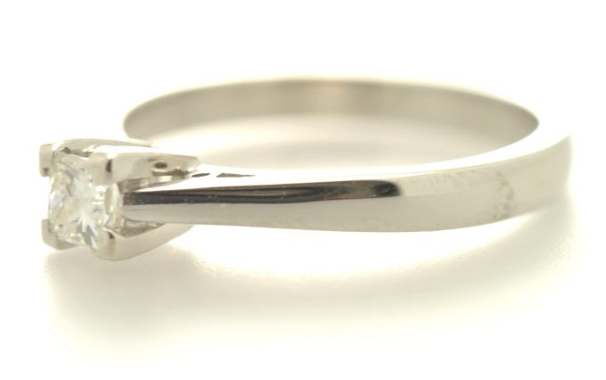 White Gold Princess Cut Diamond Solitaire - Image 2