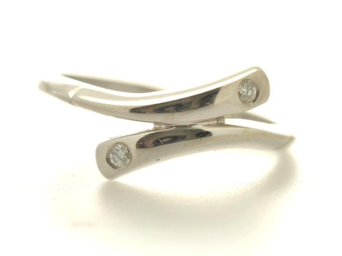 White Gold Diamond Twist Ring