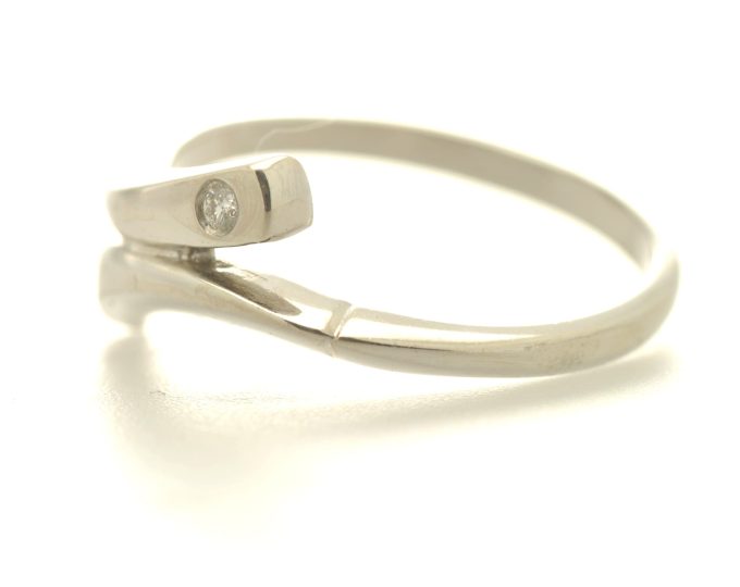 White Gold Diamond Twist Ring - Image 2