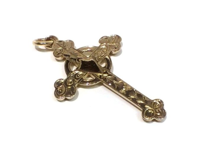 Gold Engraved Celtic Cross