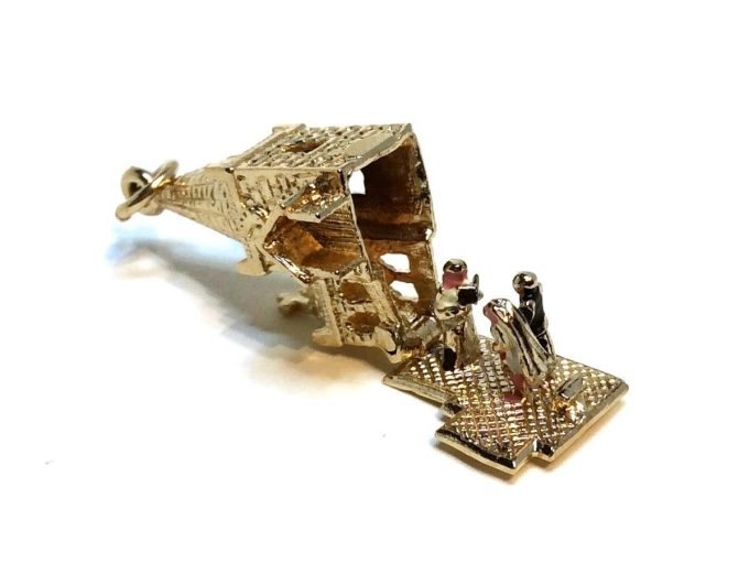 Vintage Gold Church Charm - Image 3