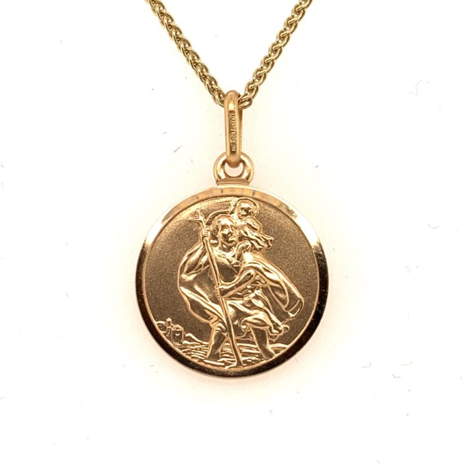 16mm Gold St. Christopher Necklace