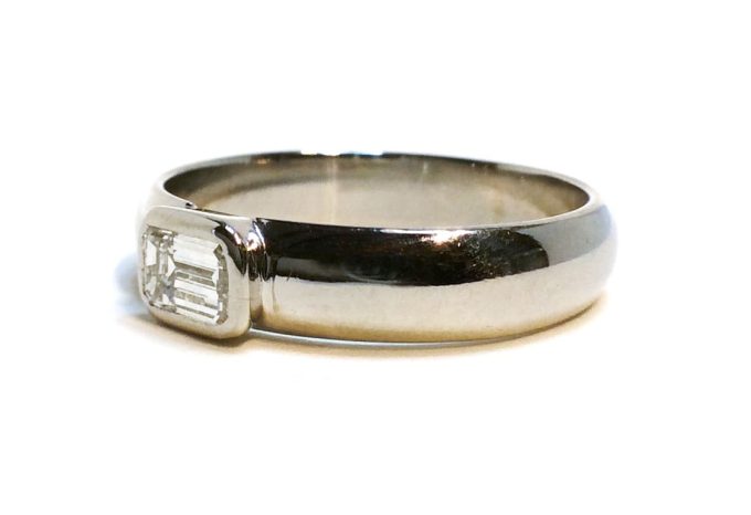 Diamond Set Platinum Band - Image 2