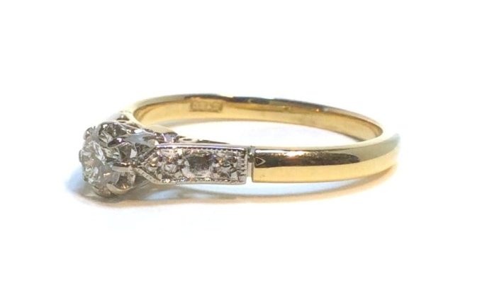 Vintage Diamond Solitaire Ring - Image 2