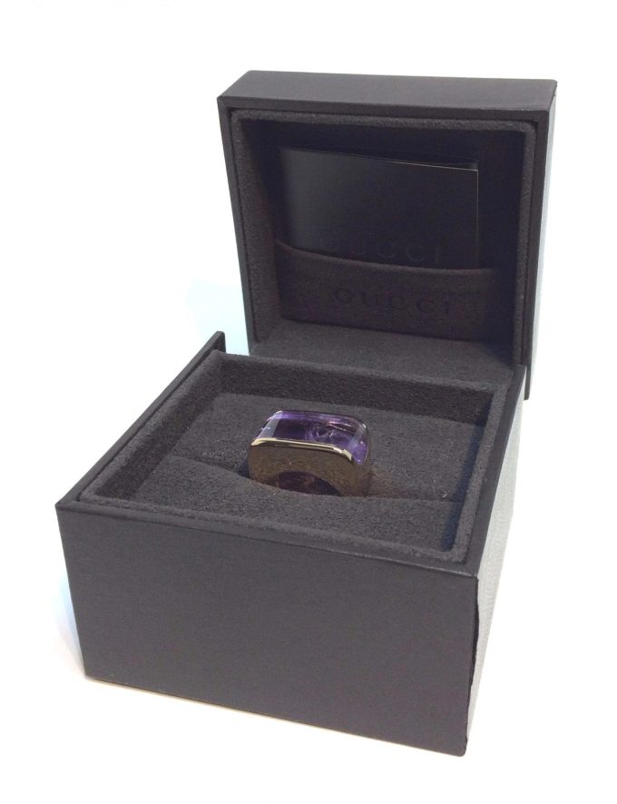 Gold and Amethyst Gucci Dress Ring - Image 3
