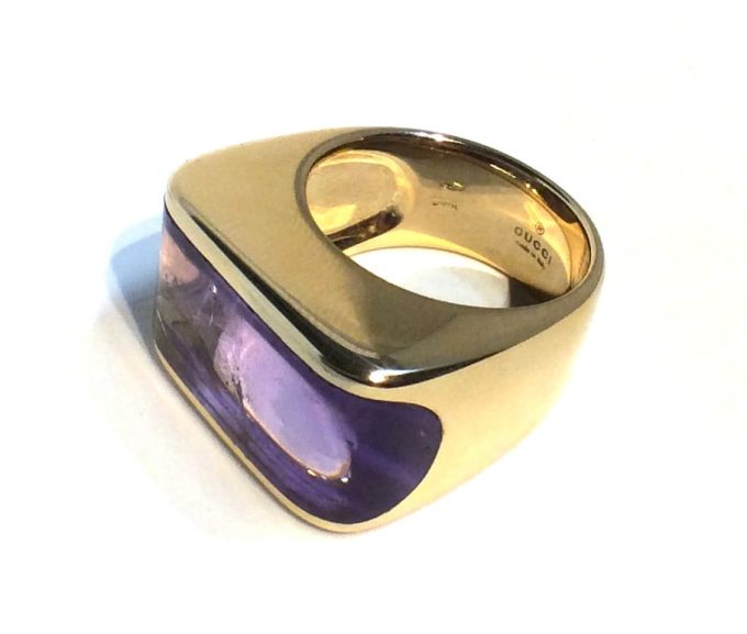 Gold and Amethyst Gucci Dress Ring