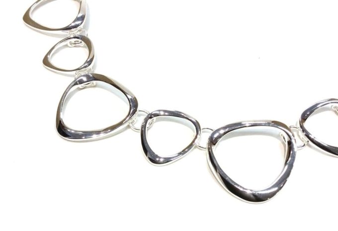 Silver Angle Link Necklace - Image 2