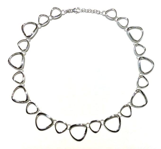 Silver Angle Link Necklace - Image 3