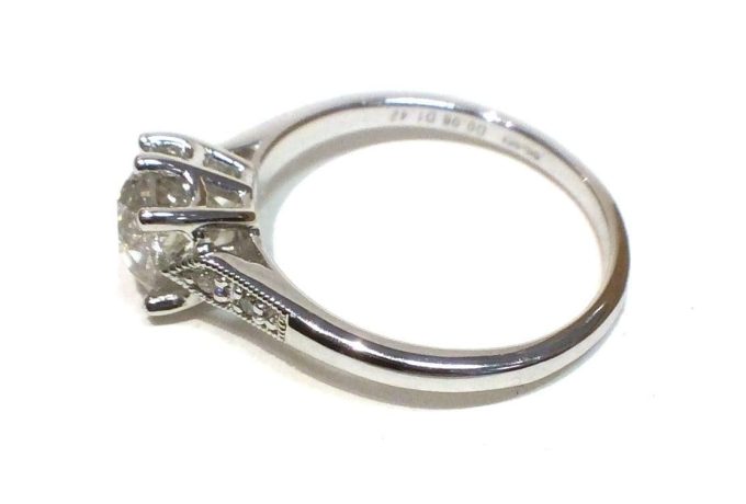 Platinum Old Cut Diamond Solitaire Ring - Image 3