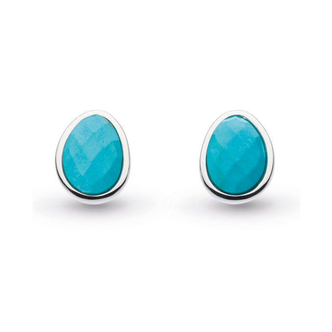 Kit Heath Large Pebble Turquoise Stud Earrings