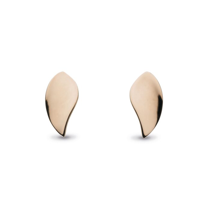 Kit Heath Rose Gold Plated Leaf Stud Earrings
