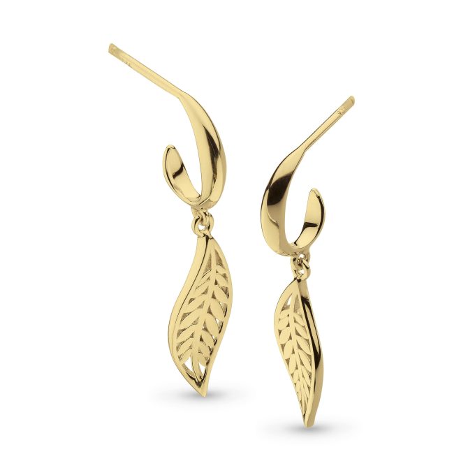 Kit Heath Small Leaf Hoop Earrings