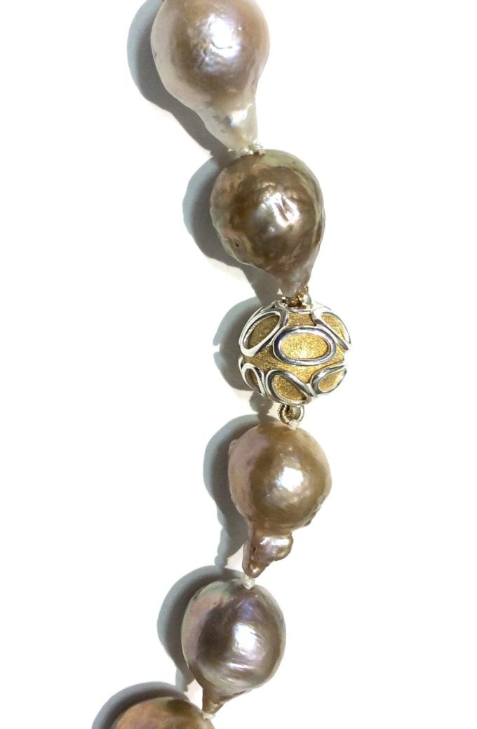 Gold Tones 12-14mm Pearl Necklace - Image 3