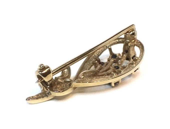 Gold Sapphire Spray Brooch - Image 3