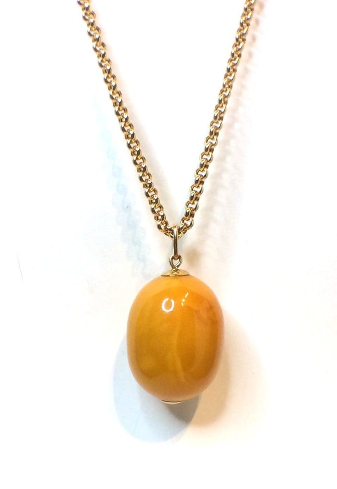 Large Amber Pendant Necklace - Image 2