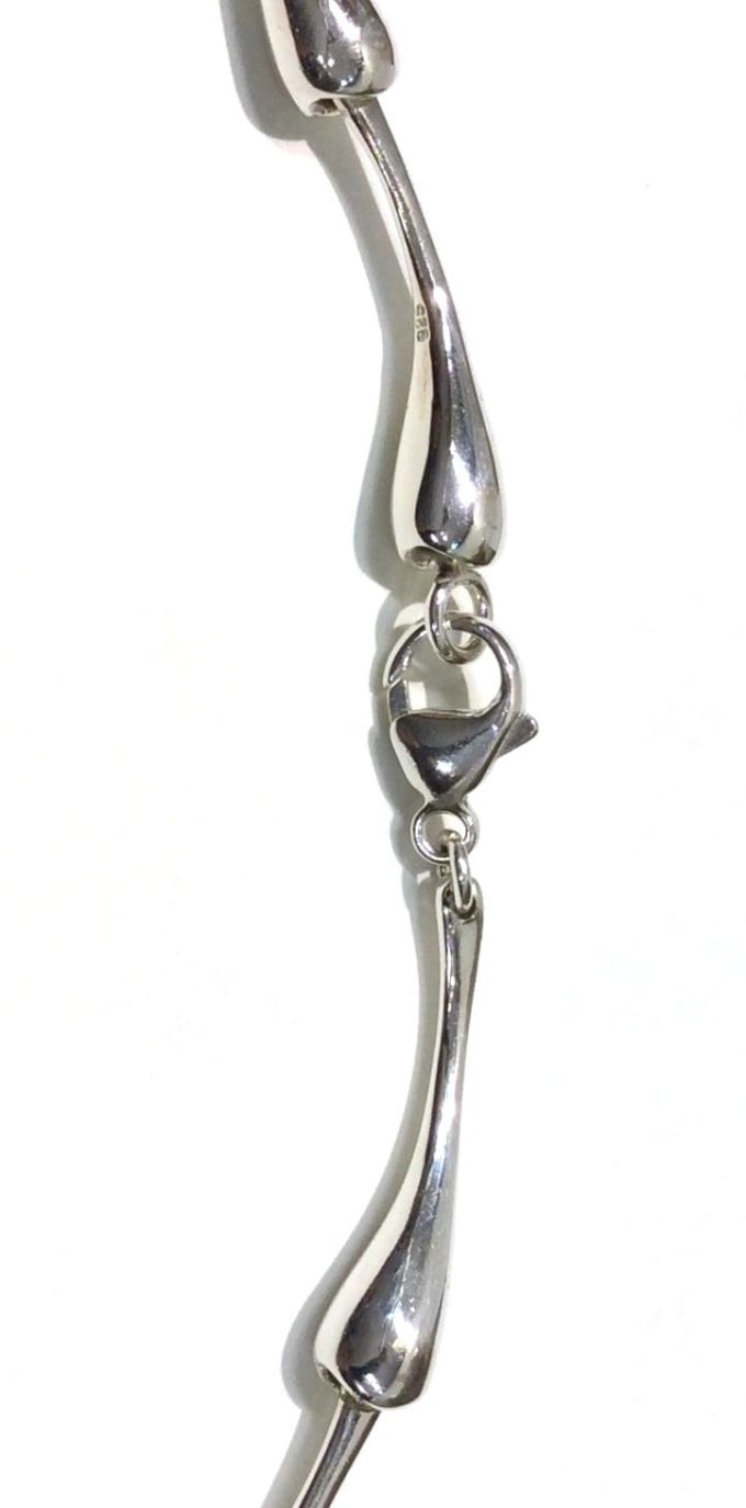 Silver Drop Link Necklace - Image 4