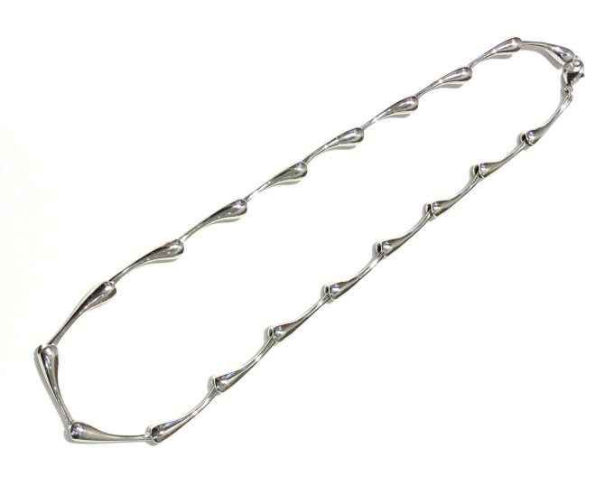 Silver Drop Link Necklace - Image 3