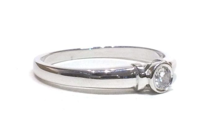 White Gold Diamond Solitaire Ring - Image 3