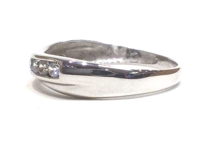 Cubic Zirconia Crossed Bands Ring