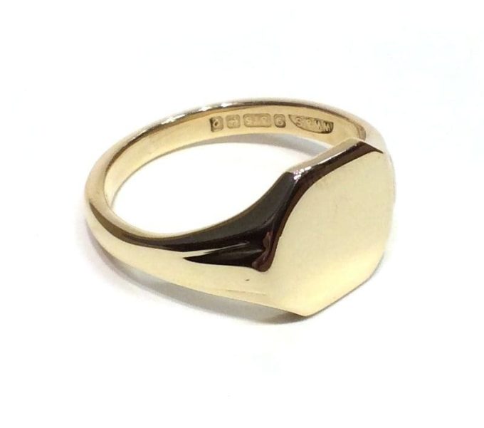 9 Carat Gold Cushion Top Signet Ring