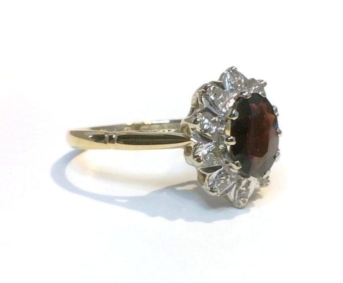 Vintage Garnet and Diamond Ring