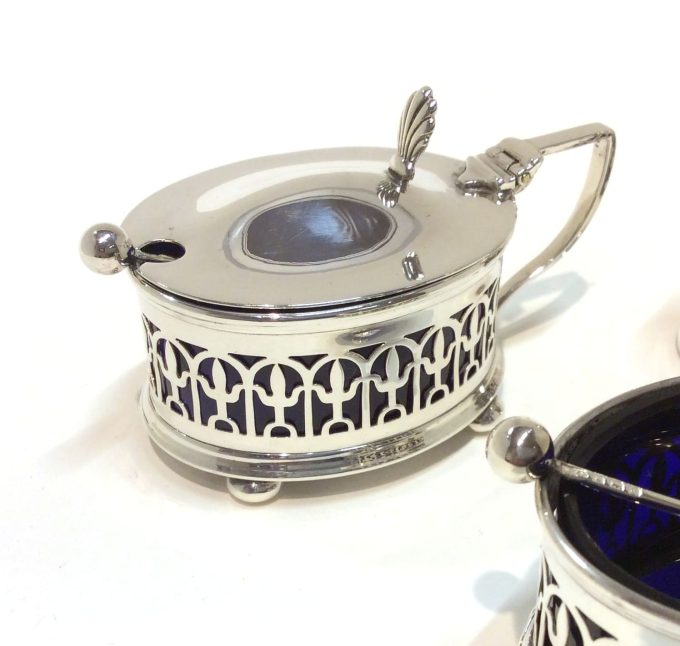 Arts and Crafts Silver Condiments Set