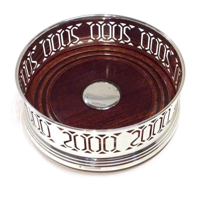 Large Modern Silver Bottle Coaster