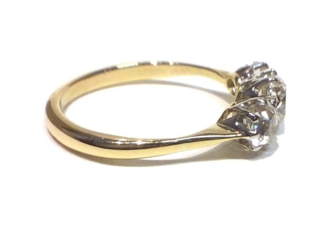 Old Cut Diamond Trilogy Ring